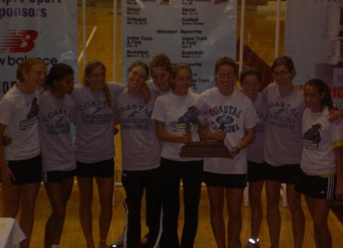 mein team bei der siegerehrung bei den "Big south championchips, die wir gewonnen haben. 